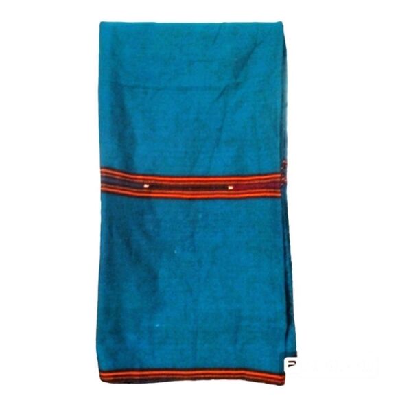 Vintage Large Heavy Weight Twill Turquoise Saddle Carriage Blanket 96X80 - Picture 5 of 9